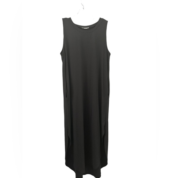 Super Soft Relaxed Fit Tank-Tunic Maxi Dress Dark Grey Solid Size‎ Large - Picture 4 of 8